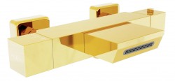 MEXEN - Termostatická vaňová batéria Cube, zlatá (77360-50)