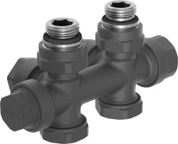 MEXEN - Uhlový/rovný radiátorový ventil, Duplex, DN50, antracit (W908-000-66)