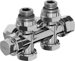 MEXEN - Uhlový/rovný radiátorový ventil, Duplex, DN50, chróm (W908-000-01)