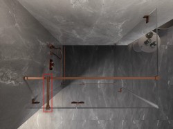 MEXEN - UNI spojka držiaka 20 cm 1 ks ružové zlato (830-11-60)