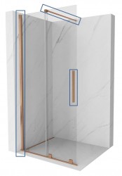 MEXEN - VELAR montážna sada pre inštaláciu na stenu/dvere kartáčovaná meď (871-00-65)