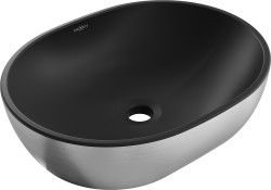 MEXEN - Viki umývadlo na dosku 48 x 35, čierna mat/strieborná vzor (21054873)