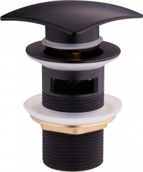 MEXEN - Zátka klik-klak s prepadom hranatá, čierna (79926-70)