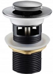 MEXEN - Zátka klik-klak s prepadom malá okrúhla, čierna (79925-70)