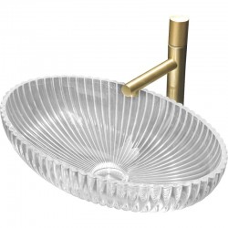 MEXEN - Zira sklenené umývadlo na dosku 53 x 35, transparent (24175300)