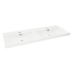 Nábytkové dvojumývadlo SAT B-Way 121x46 cm biela matná dva otvory pre batériu SATBW212046WM (SATBW212046WM)