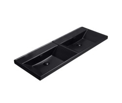 Nábytkové dvojumývadlo SAT B-Way 121x46 cm čierna matná dva otvory pre batériu SATBW212046BKM (SATBW212046BKM)