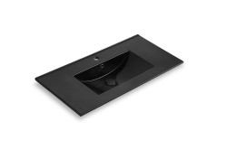 Nábytkové umyvadlo Naturel Modena 81x46 cm otvor pro baterii uprostřed, černé M8046BKM (M8046BKM)