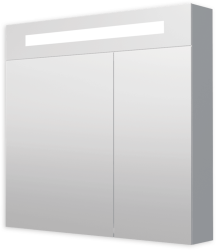 Naturel - Zrkadlová skriňa 80 cm s LED osvetlením, 2 dvere, zásvuka + vypínač, IP44 GALZS80LED (GALZS80LED)