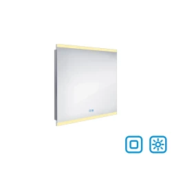 Nimco zrkadlo LED 700 x 800 Model 12000 s dvoma dotykovými senzormi hliníkový rám ZP 12003VX (ZP 12003VX)