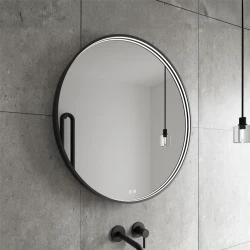 Nimco zrkadlo LED okrúhle 900 mm čierne s dvoma dotykovými senzormi ZPC 31003RVX-90 (ZPC 31003RVX-90)