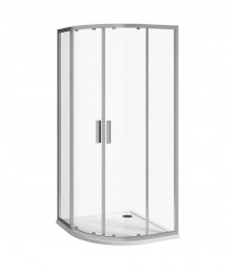 Nion Sprchový kút štvrťkruhový, 80x80 cm, rádius 55 cm, Jika perla Glass, strieborná/sklo arctic (H2532N10026661)