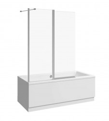 Nion Vaňová zástena jednodielna Ľ/P, 115x150 cm, Jika perla Glass, strieborná/sklo arctic (H2572N60026661)