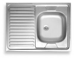 NOVASERVIS - Drez 60x80 celoplošný s odkvapom ľavý nerez (DR60/80L)