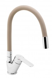 NOVASERVIS - Drezová batéria s béžovým flexi ramenom Metalia 54, chróm (54014F,0BE)