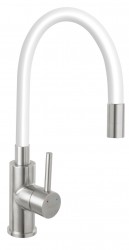 NOVASERVIS - Drezová stojanková batéria s elast. ramienkom, biela-nerez (70710,4B)