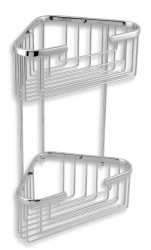 NOVASERVIS - Dvojitá rohová polica malá hlboká Drôtený program chróm (6078,0)