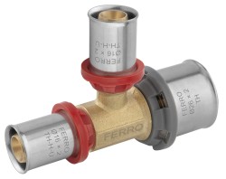 NOVASERVIS - Lisovací AL/PEX redukovaný T-kus 20x16x20mm (FTPR201620)