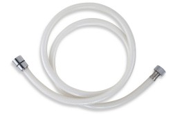 NOVASERVIS - Plastová hadica 150 cm biela-chróm (PVC/155,1)