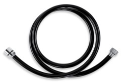 NOVASERVIS - Sprchová hadica plastová 150 cm čierna-chróm (PVC/150,5)