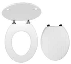 NOVASERVIS - WC sedátko, MDF biela, pánty kov-chróm (WC/PROVENCE)