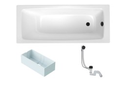 Obdĺžniková vaňa SAT Feel 150x70 cm smaltovaná oceľ ľavá aj pravá SATBVFEEL1502 (SATBVFEEL1502)