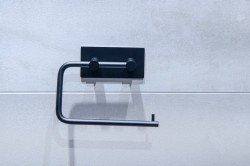 OLSEN SPA - Držiak toaletného papiera na nalepenie 3M, kov, čierna farba (KD02091762)