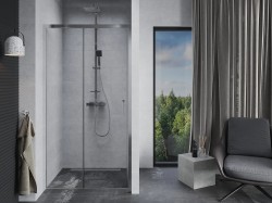 OLSEN SPA - Sprchové dvere do niky TREOS - FARBA rámu - Hliník leštený, Rozmer A - 110, Smer zatvárania - Univerzálny Ľavé / Pravé, Výplň - Číre bezpečnostné sklo - 6 mm (OLBENW102711CC)