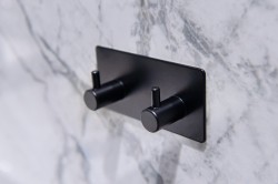 OLSEN SPA - Vešiak na stenu na nalepenie 3M, kov, čierna farba (KD02091772)