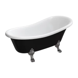 OMNIRES - ATENA COMFORT M+ voľne stojaca vaňa, 168 x 76 cm, biely/čierny lesk (ATENA168BCP)