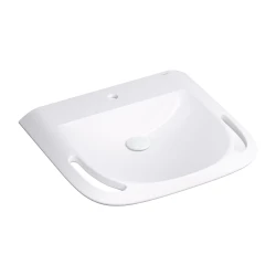 OMNIRES - HOLD M+ [Inclusive Design] závesné umývadlo, 60 x 55 cm, biely lesk (HOLDUWBP)