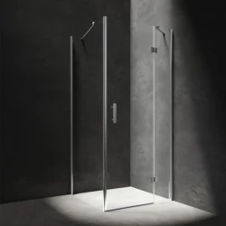 OMNIRES - MANHATTAN štvorcový sprchovací kút s krídlovými dverami, 90 x 90 cm chróm / transparent /CRTR/ (MH9090CRTR)