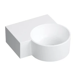 OMNIRES - OVO M+ umývadlo na dosku/závesné - ľavé, 33 x 34 cm, biele mat; (OVO335UWLBM)