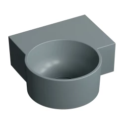 OMNIRES - OVO M+ umývadlo na dosku/závesné - pravé, 33 x 34 cm, ash grey mat; (OVO335UWPAG)