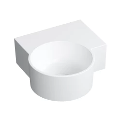 OMNIRES - OVO M+ umývadlo na dosku/závesné - pravé, 33 x 34 cm, biele mat; (OVO335UWPBM)