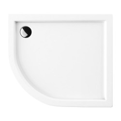 OMNIRES - RIVERSIDE akrylátová sprchová vanička štvrťkruh, pravá 80 x 90 cm biela lesk /BP/ (RIVERSIDE80/90/PBP)