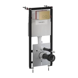 OMNIRES - Set: STRONGFRAME podomietkový rám ECO + STEEL-R45 nerez tlačidlo, antická hnedá brúsená (STFWCECO1R45-RBR)