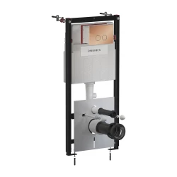 OMNIRES - Set: STRONGFRAME podomietkový rám ECO + STEEL-R45 nerez tlačidlo, meď lesk (STFWCECO1R45-RCP)