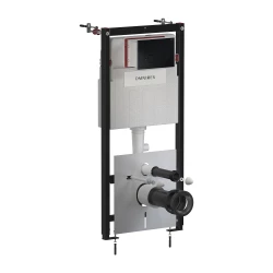OMNIRES - Set: STRONGFRAME podomietkový rám + STEEL-R45 splachovacie tlačidlo, čierna mat (STFWC1R45-RBLM)