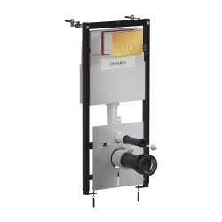 OMNIRES - SET: STRONGFRAME Rám do podomietkovej inštalácie + MINIMAL splachovacie tlačidlo, zlatý lesklý (STFWC1M-RGL)