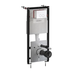 OMNIRES - SET: STRONGFRAME Rám do podomietkovej inštalácie s ECO splachovaním + MINIMAL splachovacie tlačidlo, lesklá biela (STFWCECO1M-RBP)