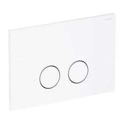 OMNIRES - STEEL-R45 splachovacie tlačidlo z nerezovej ocele, biela mat (ST45PS1WM)