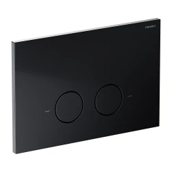OMNIRES - STEEL-R45 splachovacie tlačidlo z nerezovej ocele, čierna mat (ST45PS1BLM)