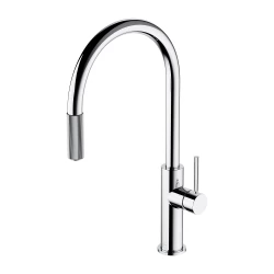 OMNIRES - SWITCH kuchynská batéria s vyberateľnou výtokovou armatúrou pre pripojenie filtračnej sady, lesklý chróm (SW9059CR)