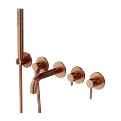 OMNIRES - vaňová batéria s 5 otvormi pre podomietkovú inštaláciu, kartáčovaná meď (Y1237/1SCPB)