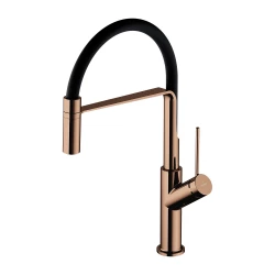 OMNIRES - VITA kuchynská batéria s výsuvnou hubicou, lesklá meď/čierna matná, (VI6350BLCP)