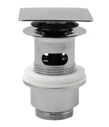 Omp Tea - Umyvadlová výpust 5/4“, click-clack, hranatá zátka, 32-52, chrom (8540.360.5)