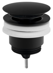 Omp Tea - Umyvadlová výpust 5/4“, click-clack, velká zátka, 10-45, černá mat (7532.310.5X)