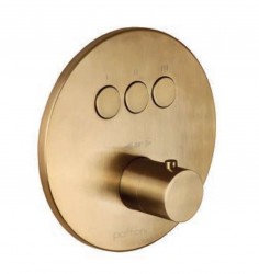 PAFFONI - Compact Box Termostatická batéria pod omietku, pre 3 spotrebiče, kefovaná zlatá (CPT019HGSP)