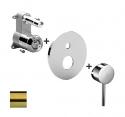 PAFFONI - Light Batéria pod omietku na 2 spotrebiče, kefovaná zlatá (LIGBOX015HGSP/M)